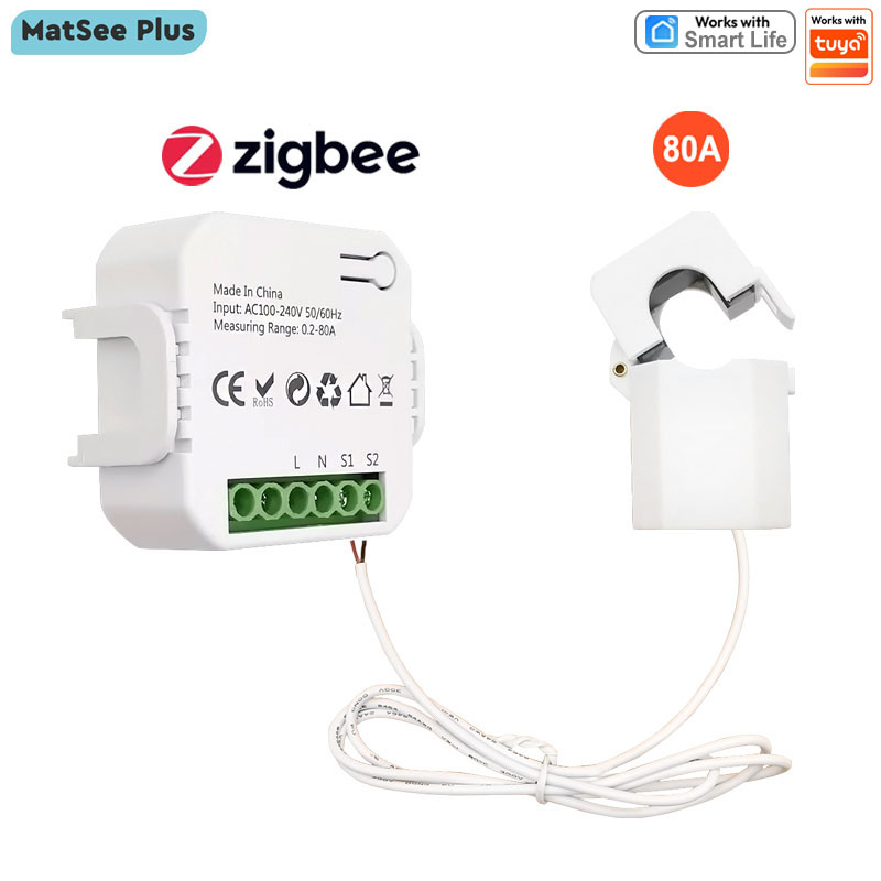 Energy Monitor Meter - Smart Life ZigBee Klemm-Stromzähler Digitaler Energiemonitor