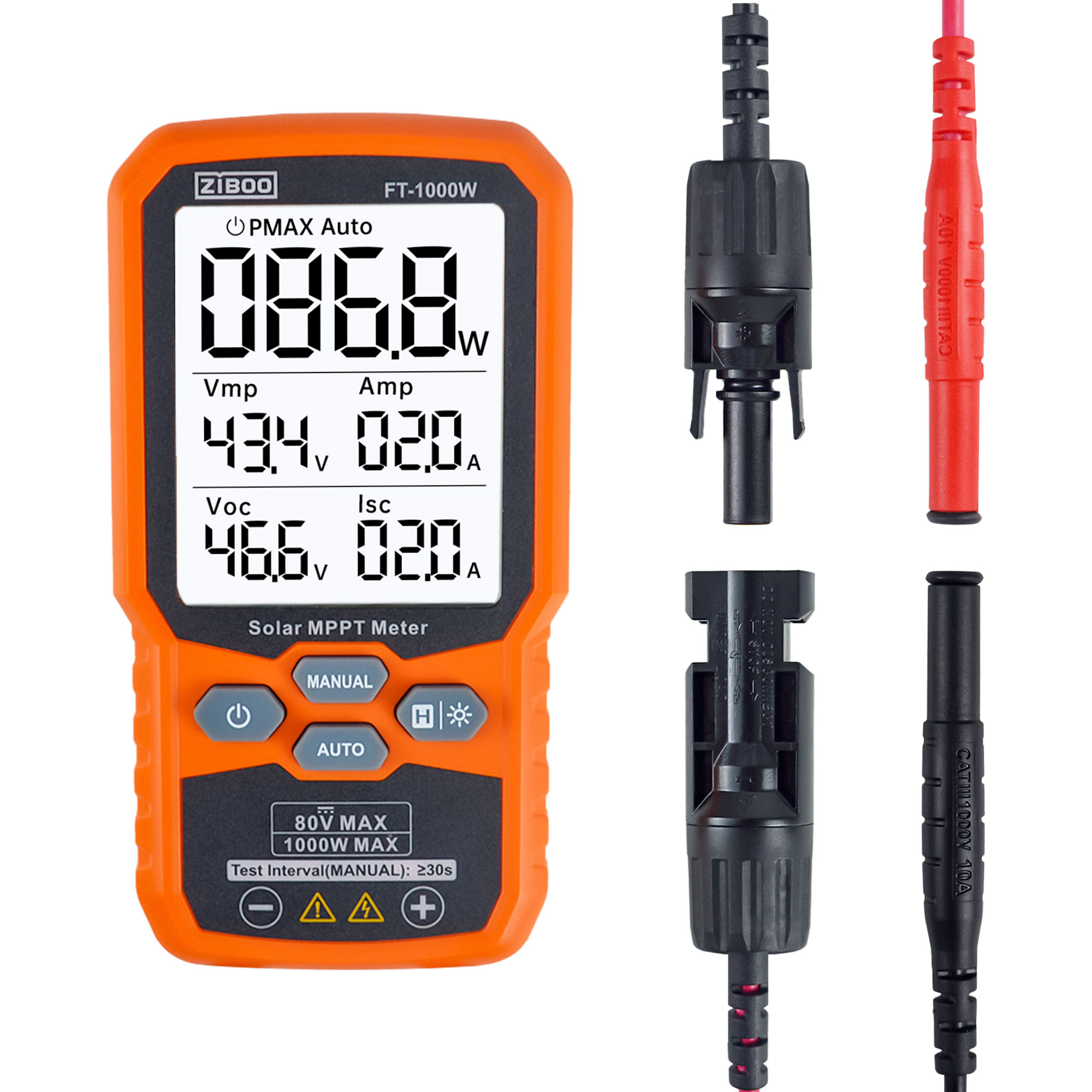 Energy Monitor Meter - ZIBOO FT-1000W Solar MPPT Meter Photovoltaik