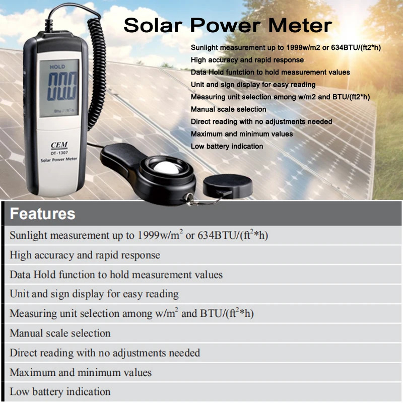 CEM DT-1307 Solarstromtester,  – Energy Monitor Meter Bewertung und Preis