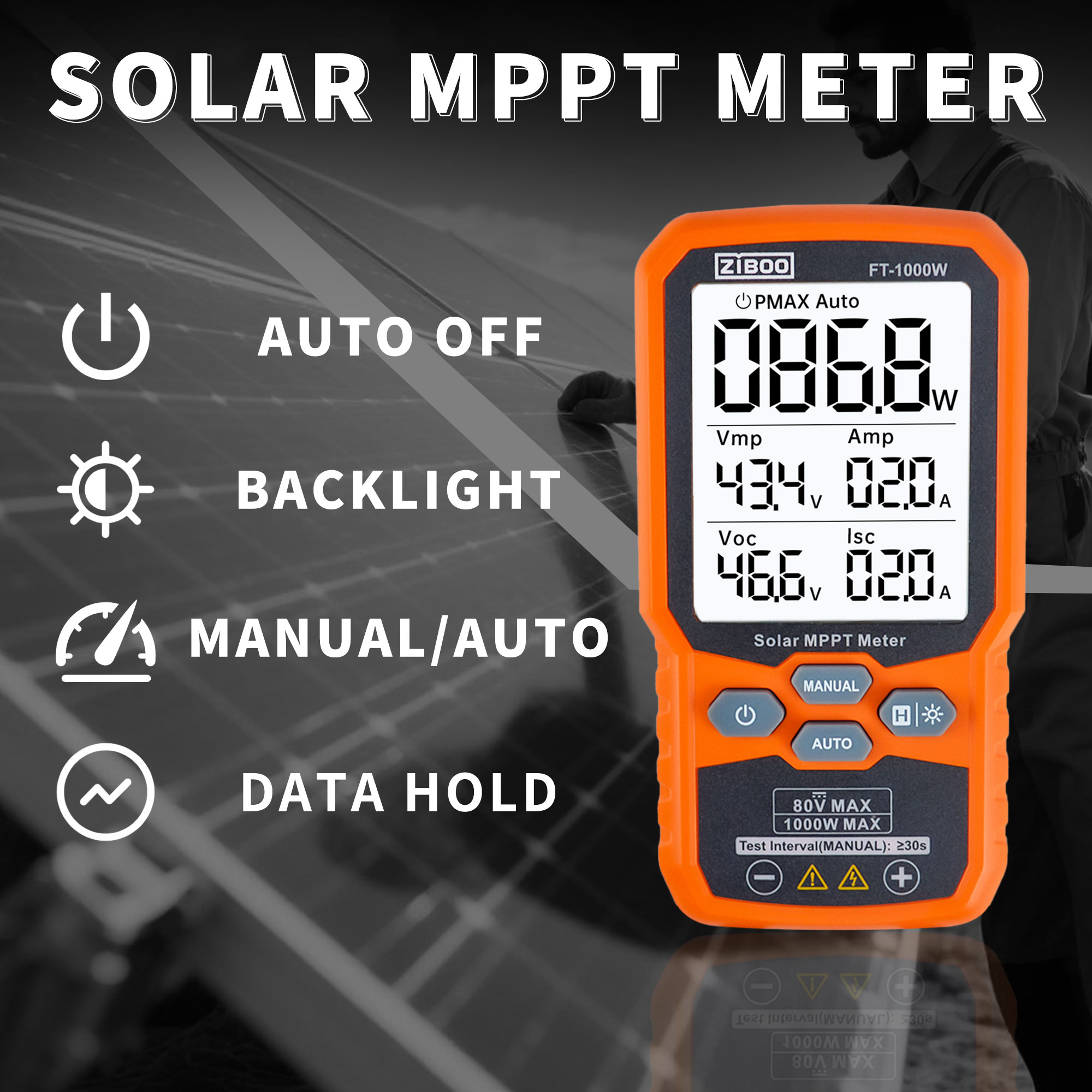 ZIBOO FT-1000W Solar MPPT Mete – Energy Monitor Meter Bewertung und Preis